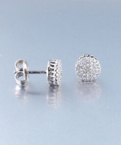 Pendiente Oro Blanco Roseta Diamante 402422