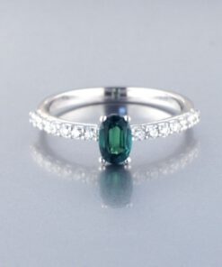 Sortija Oro Blanco Diamantes Esmeralda 551012