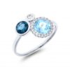 Sortija Oro Blanco Topacio Azul/London Blue 718112