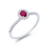 Sortija Oro Blanco Rubí Diamante 719012