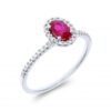 Sortija Oro Blanco Rubí Diamantes 719312