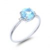 Sortija Oro Blanco Topacio Azul 776412