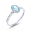 Sortija Oro Blanco Diamantes Topacio Azul 817912