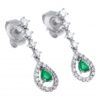 Pendientes Oro Blanco esmeraldas y Diamantes 812622ESM