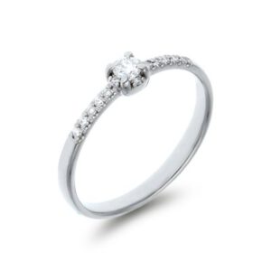 Solitario Piedra Lateral Oro Blanco B844812