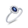 Sortija Oro Blanco Zafiro Diamantes AT409012ZAF