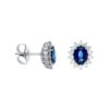 Pendientes Oro Blanco Zafiro Diamantes AT509322ZAF