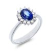 Sortija Oro Blanco Zafiro Diamantes AF509312ZAF